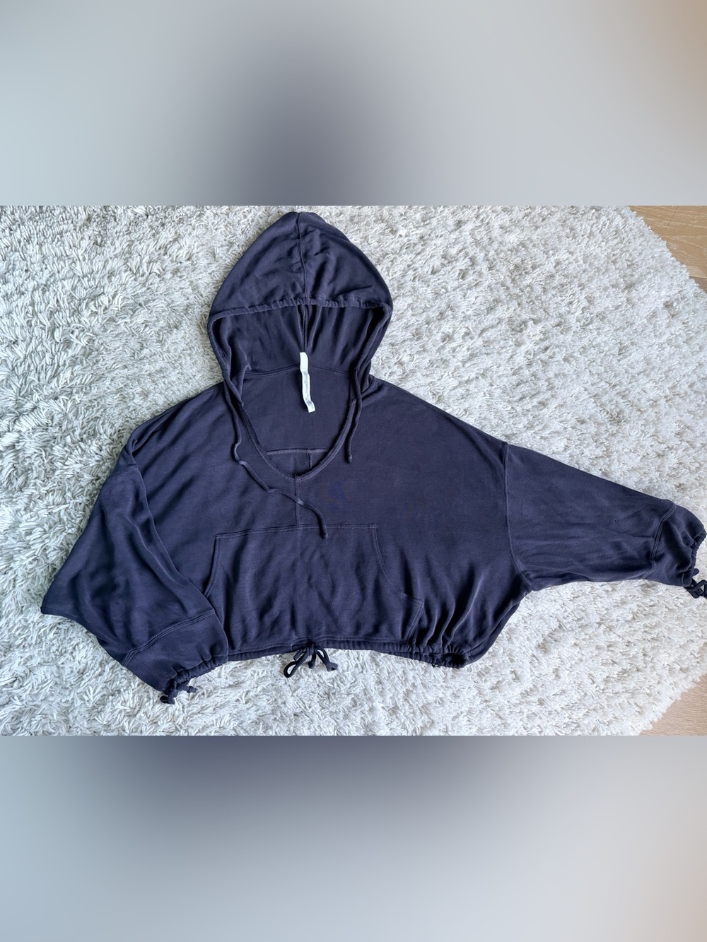Free People Movement Cropped Hoodie Small Oversized Batwing Dolman Sleeve Modal